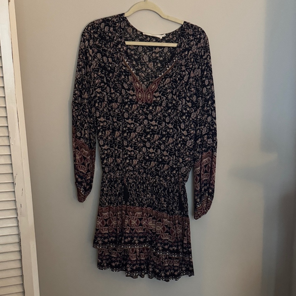 Astr Black and Pink Floral Dress